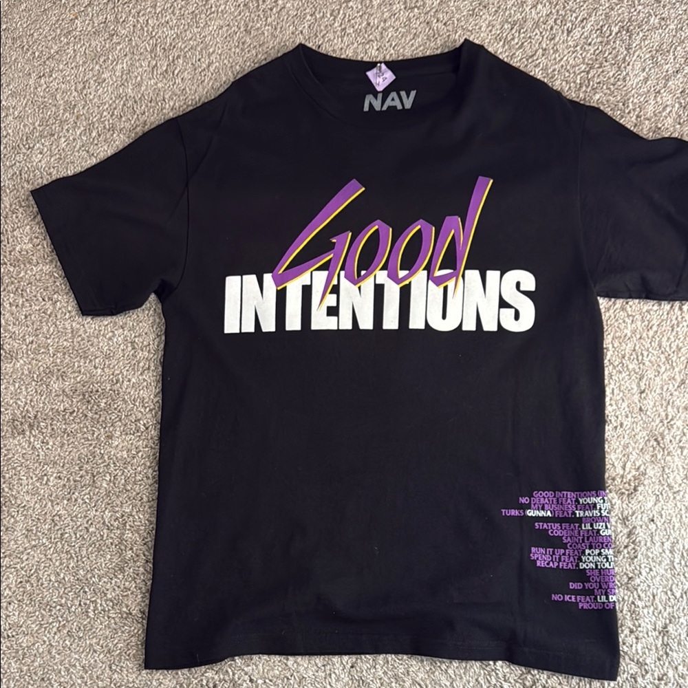 VLONE Black and Purple 'Good Intentions' T-Shirt